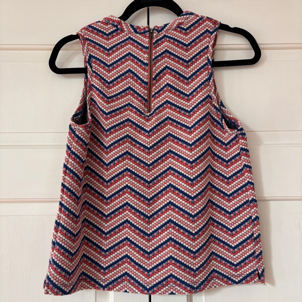 Anthropologie Postmark 9-H15 StCL Zig Zag Top Pink Chevron Dot Womens Size Small - Picture 9 of 12